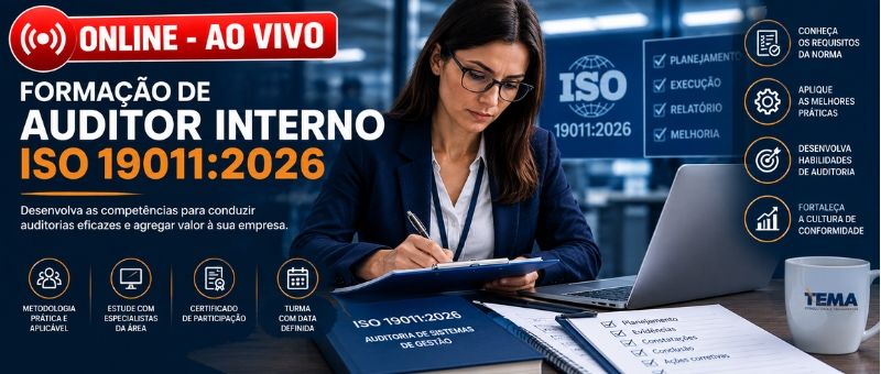 Formação de auditor interno ISO 19011:2026 - ONLINE - AO VIVO